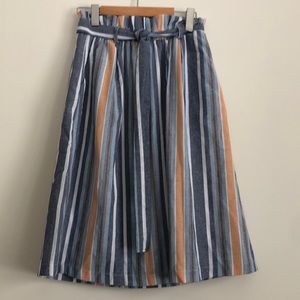 NWT Downeast multi striped flair skirt size small